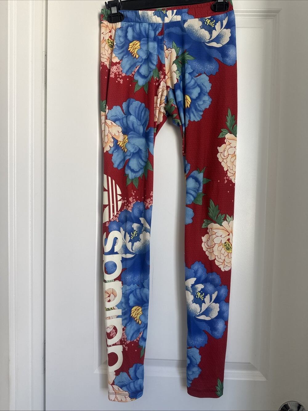 Adidas x Farm Rio Chita Red Floral Leggings Women US Size XS